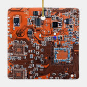 Oranje PCB-printplaatontwerp voor IT-professionals Keramisch Ornament (Achterkant)