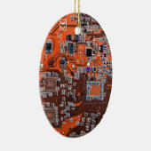 Oranje PCB-printplaatontwerp voor IT-professionals Keramisch Ornament (Rechts)