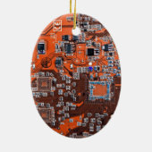 Oranje PCB-printplaatontwerp voor IT-professionals Keramisch Ornament (Achterkant)