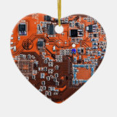 Oranje PCB-printplaatontwerp voor IT-professionals Keramisch Ornament (Voorkant)