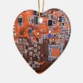 Oranje PCB-printplaatontwerp voor IT-professionals Keramisch Ornament (Links)