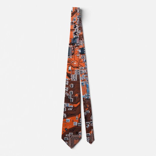 Oranje PCB-printplaatontwerp voor IT-professionals Stropdas (Voorkant)