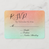 Oranje Peach Mint Wedding RSVP Informatiekaartje (Voorkant)