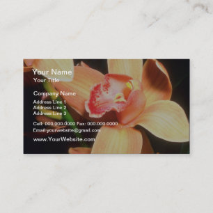 Oranje Peach Orchid-bloemen Visitekaartje