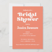  Oranje Peach Terracotta Retro Kaart (Voorkant)