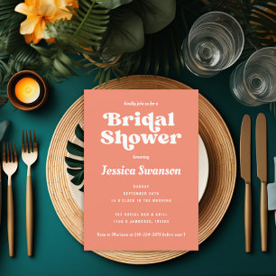 Oranje Peach Terracotta Retro Kaart