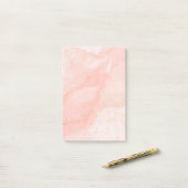 Oranje  Peach vloeibaar marmer Post-it® notes, 4 x Post-it® Notes (Op bureau)