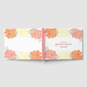 Oranje Peach Yellow Peonies Quinceanera Guestbook Gastenboek (Volledig)