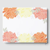 Oranje Peach Yellow Peonies Quinceanera Guestbook Gastenboek (Achterkant)