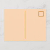 Oranje Peacock Modern Retro Save the Date Briefkaa Aankondigingskaart (Achterkant)