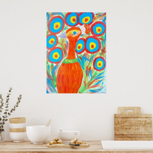 Oranje Peacock Poster (Keuken)
