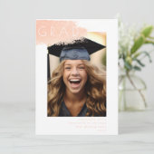 Oranje Peel Modern Art Minimalist Afstuderen Foto Aankondiging (Staand voorkant)