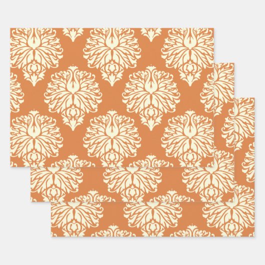 Oranje Peel Southern Cottage Damask Inpakpapier Vel (Set)