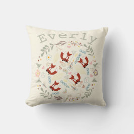 Oranje pekroze monogram met schuif kussen