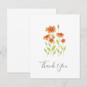 Oranje pen en Waterverf Dagen 2 Bedankkaart (Voorkant / Achterkant)