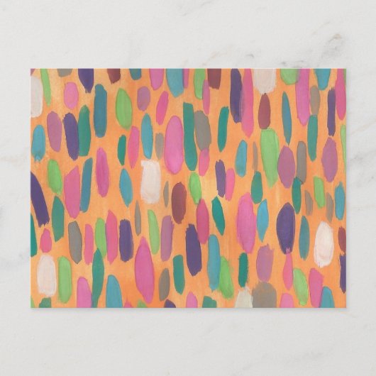 Oranje penseeldruk briefkaart (Voorkant)