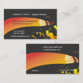 Oranje penseelpenseel Kleurenverf Visitekaartje (Voorkant / Achterkant)