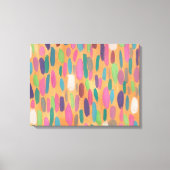 Oranje penseelstreken - Abstracte schilderkunst Canvas Afdruk (Voorkant)