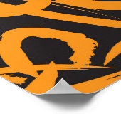 Oranje penseelstreken naadloze patroonback poster (Hoek)