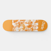 Oranje penseelstreken op witte achtergrond persoonlijk skateboard (Horizontaal)