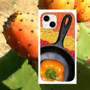 Oranje peper in zwarte Fring Pan, kleurrijke mat iPhone 16 Hoesje