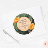 Oranje perencactus / "uit de keuken van" ronde sticker (Envelop)