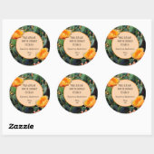 Oranje perencactus / "uit de keuken van" ronde sticker (Vel)