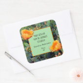 Oranje perencactus / "uit de keuken van" vierkante sticker (Envelop)