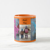 Oranje personaliseer 3 FOTO-TEMPLATE Gift Coffee Mok (Midden)