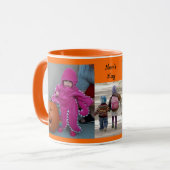 Oranje personaliseer 3 FOTO-TEMPLATE Gift Coffee Mok (Voorkant links)