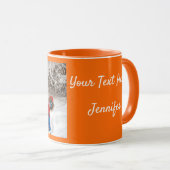 Oranje personaliseer de Mok van de Coffee van het  (Voorkant rechts)