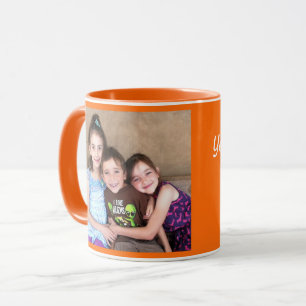 Oranje personaliseer FOTO-TEMPLATE Gift Coffee-Mok Mok