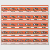 Oranje Persoonlijke Voetbal Cadeaupapier (Vlak)