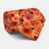 Oranje Perzik Bloemen Collage - Grote Levendige En Stropdas (Opgerold)