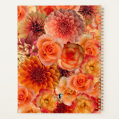 Oranje perzik bloemencollage grote levendige energ planner (Achterkant)
