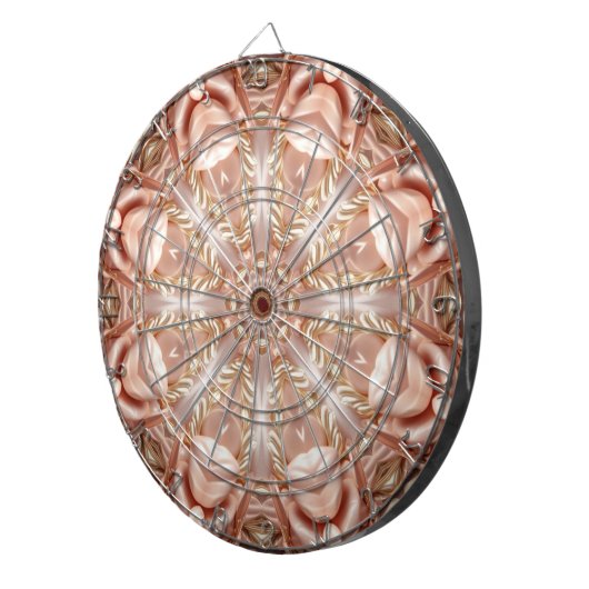 Oranje perzik bloemendartbord dartbord (Voorkant Rechts)