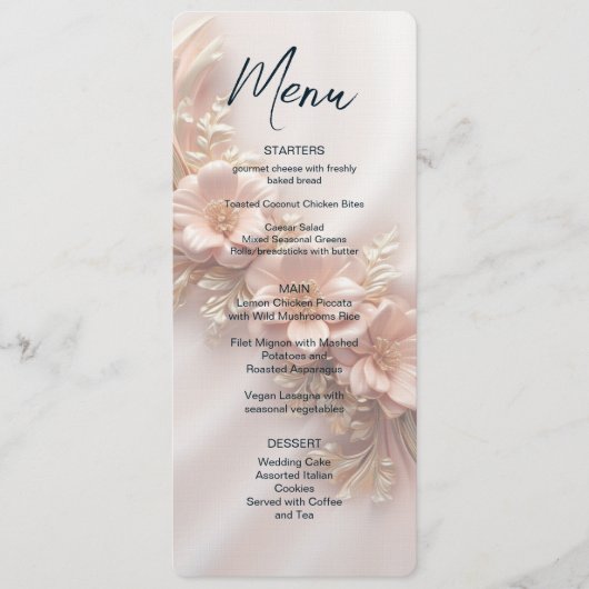 Oranje perzik bloemenmenu menu (Voorkant)