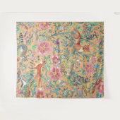 Oranje perzik bos Dier Herten Vossenkonijn Groot Wandkleed (Voorkant (horizontaal))