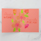 Oranje perzik en roze bedankkaart (Binnen)