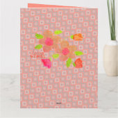 Oranje perzik en roze bedankkaart (Achterkant)
