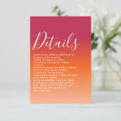 Oranje Perzik Maroon Zonsondergang Modern Schrift Informatiekaartje (Staand voorkant)