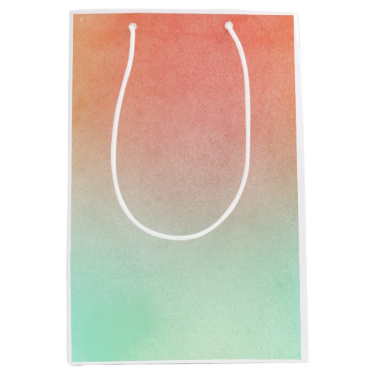 Oranje Perzik Mint Bruiloft Medium Cadeauzakje (Voorkant)