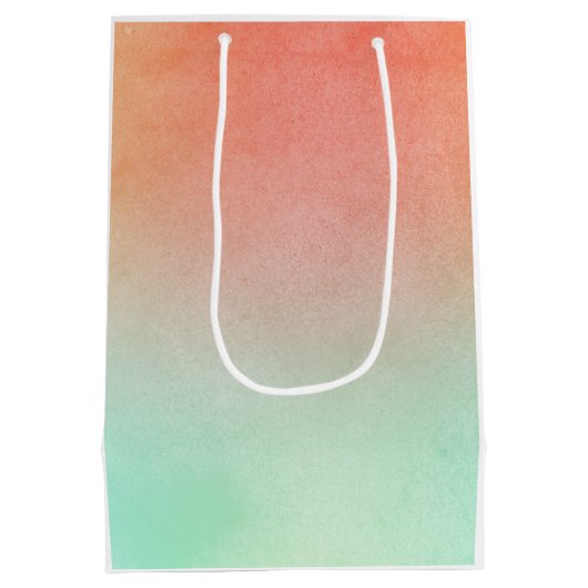 Oranje Perzik Mint Bruiloft Medium Cadeauzakje (Achterkant)