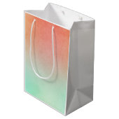 Oranje Perzik Mint Bruiloft Medium Cadeauzakje (Achterkant Gekanteld)