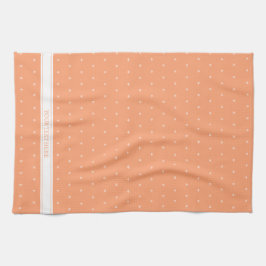 oranje perzik modern motief theedoek