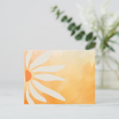 Oranje Perzik Retro Mod Geometrische Bloem Briefkaart (Staand voorkant)