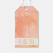 Oranje perzik Waterverf dank u Cadeaulabel (Voorkant)