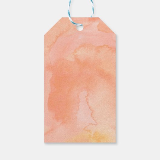 Oranje perzik Waterverf dank u Cadeaulabel (Achterkant)