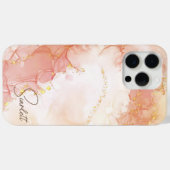 Oranje perzik Waterverf Inkt Glitter  Case-Mate iPhone Case (Achterkant (horizontaal))