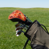 Oranje perzikbloemen monogrammed bloemen golfheadcover (Insitu)